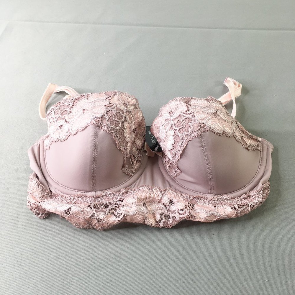 Adore Me Womens Bra 32D Lace Trim Soft Brownish Pink NWT #2541‎